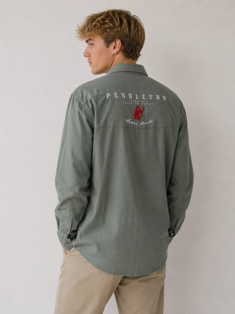 NEW Pendleton whisky Green Let'er Buck Cheyenne Button Down Shirt 8518